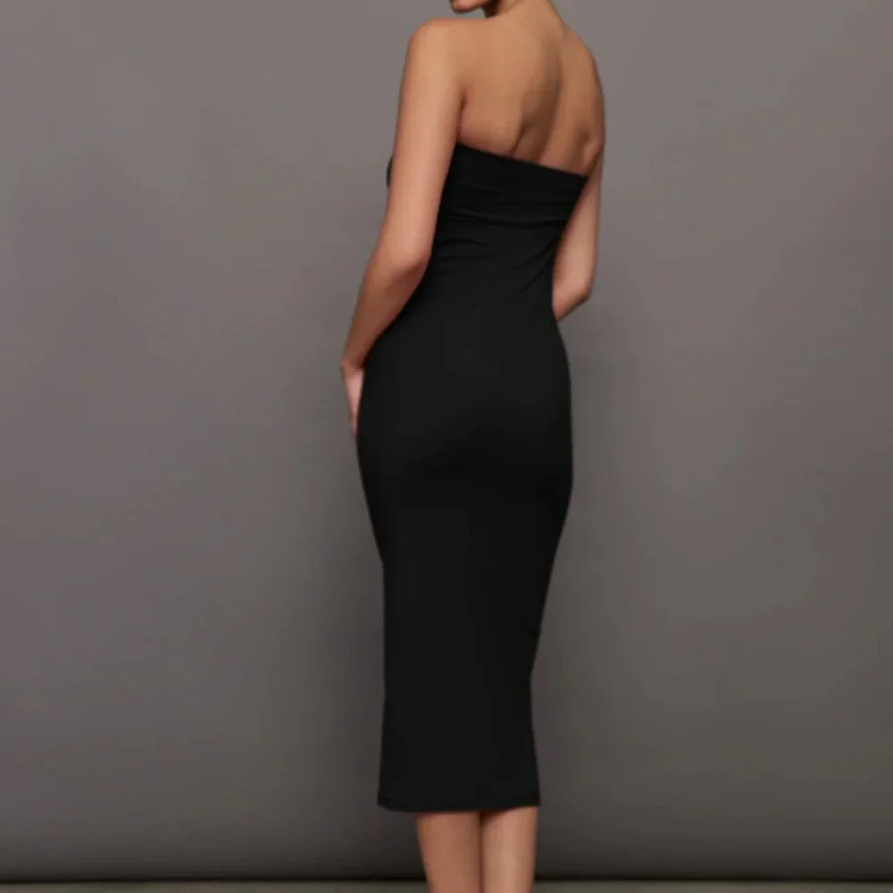 CARBON38 // Black Buttery Smooth Strapless Dress in Melt M - Picture 7 of 7